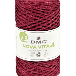 Recycled Yarn NOVA VITA 4 Metallic DMC Crochet Knitting Macramé REF 115