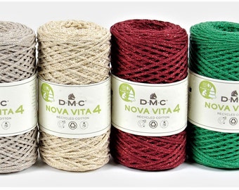 Fil recyclé NOVA VITA 4 Metallic DMC - Crochet - Tricot - Macramé