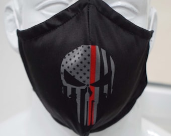 2 Pack Sottile Linea Blu Maschera Viso Blu Vite Materia Bandiera Americana Lavabile Un Cotone Regolabile Acquistane Uno Ottenere Uno Gratis - Italia