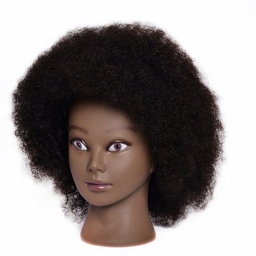 Bellrino Afro Coarse 100 Real Hair Mannequin Head Hairdresser Etsy