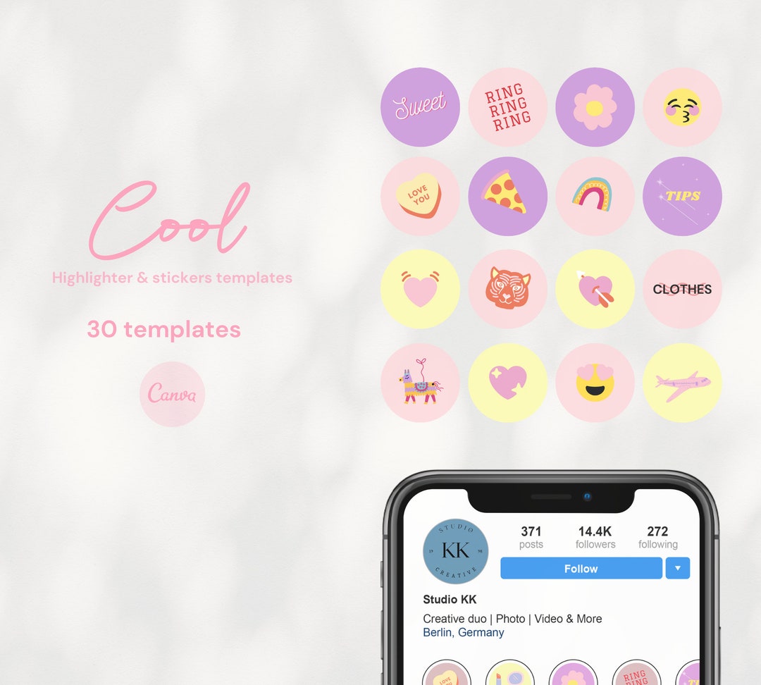 Cool Highlight & Stickers Templates - Etsy