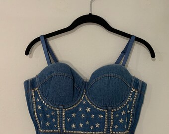 jean bustier top