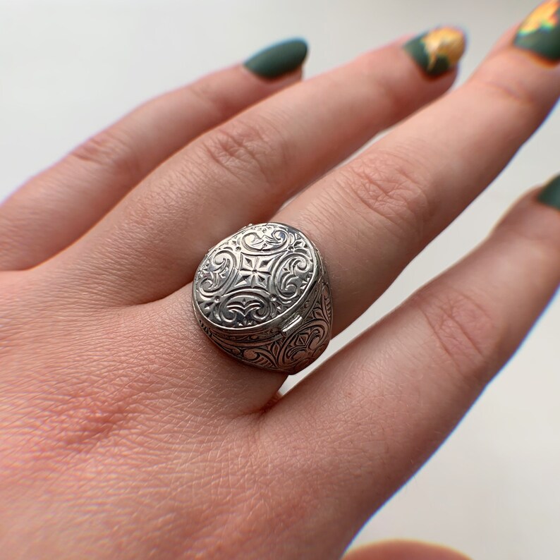 Filigree Skan/' Flower Ring 925 Sterling Silver