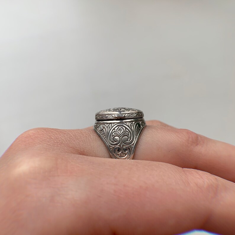 Filigree Skan/' Flower Ring 925 Sterling Silver