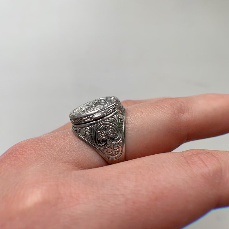 Filigree Skan/' Flower Ring 925 Sterling Silver
