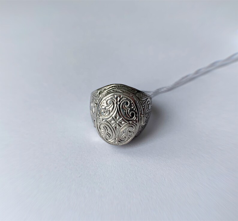 Filigree Skan/' Flower Ring 925 Sterling Silver