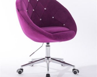 Designer velvet adjustable armchair office/desk chair with swivel base PRE ORDER For January