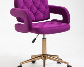 Sedia da ufficio/scrivania girevole regolabile in velluto di