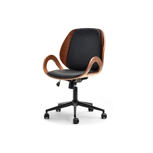 Baxton studio rathburn modern and contemporary white and walnut office chair online