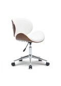 NEW RETRO Style Adjustable Swivel office desk chair White or Black and Chestnut Veneer Wood