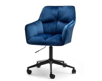 Designer sammetsjusterbar fåtölj för kontor/skrivbord med svart snurrbas i många färger