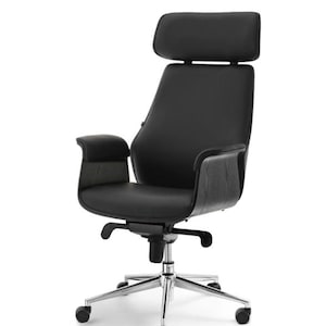 Vintage Retro Style Designer Executive office desk executive chair in black, cream, brown
