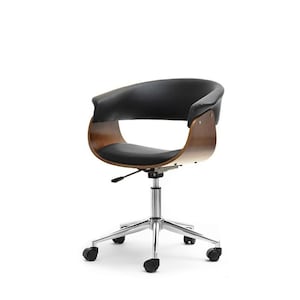 NEW RETRO Style Adjustable Swivel office desk chair black and wood