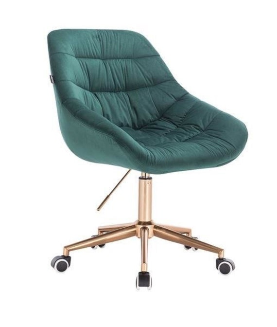 Sedia da ufficio/scrivania girevole regolabile in velluto di design con  base in oro nei colori Verde/Grigio/Lilla/Rosa -  Italia