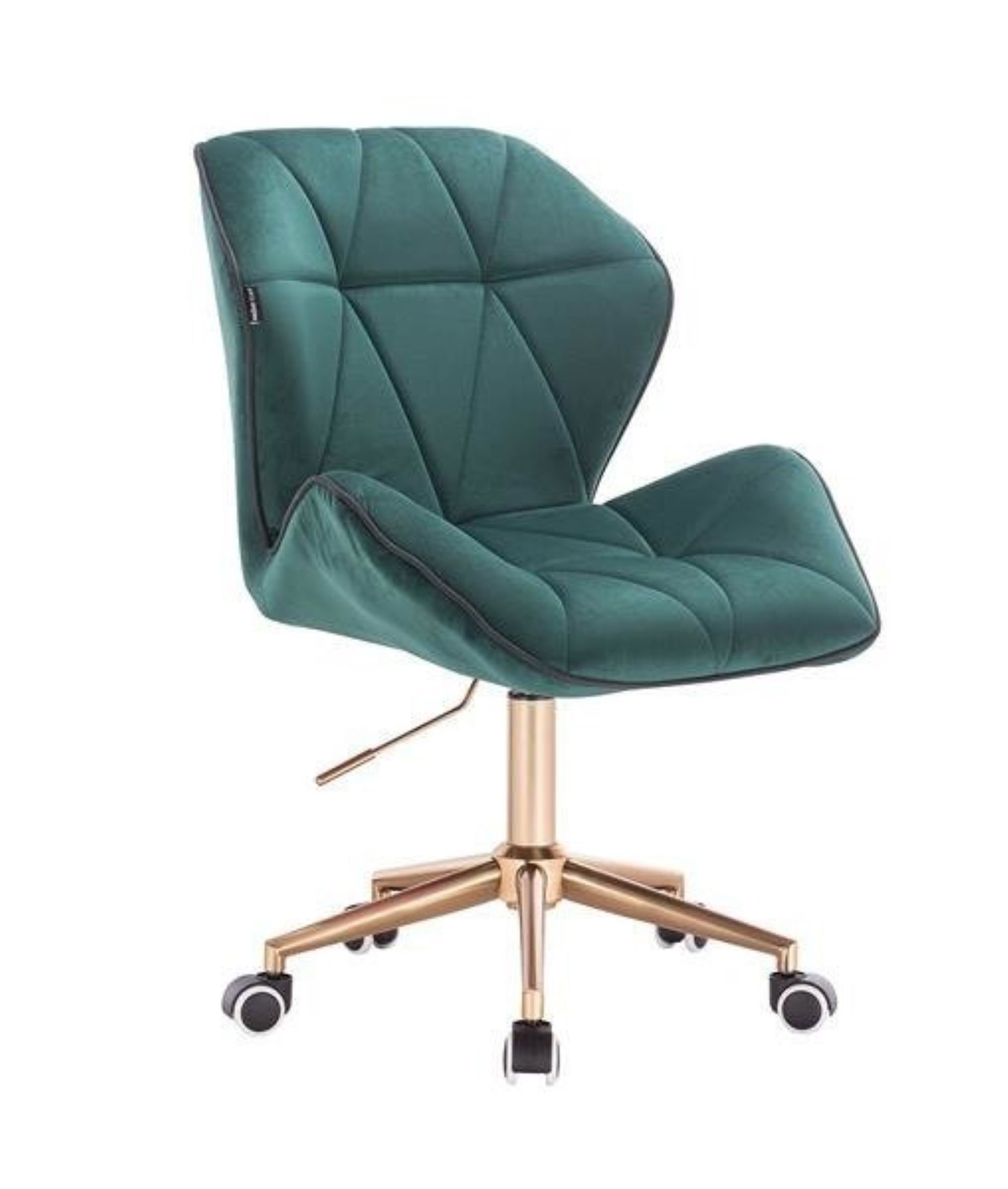 Designer Adjustable Swivel Office/desk Chair With GOLD Base in Velvet Grey/  Green/blue/pink 