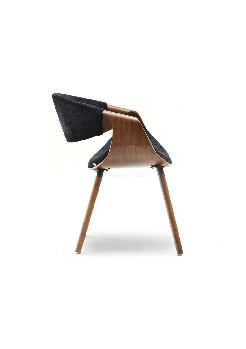 NEW Designer RETRO SCANDI Style office desk chair grey and walnut wood or black and walnut Choose colour zdjęcie 5