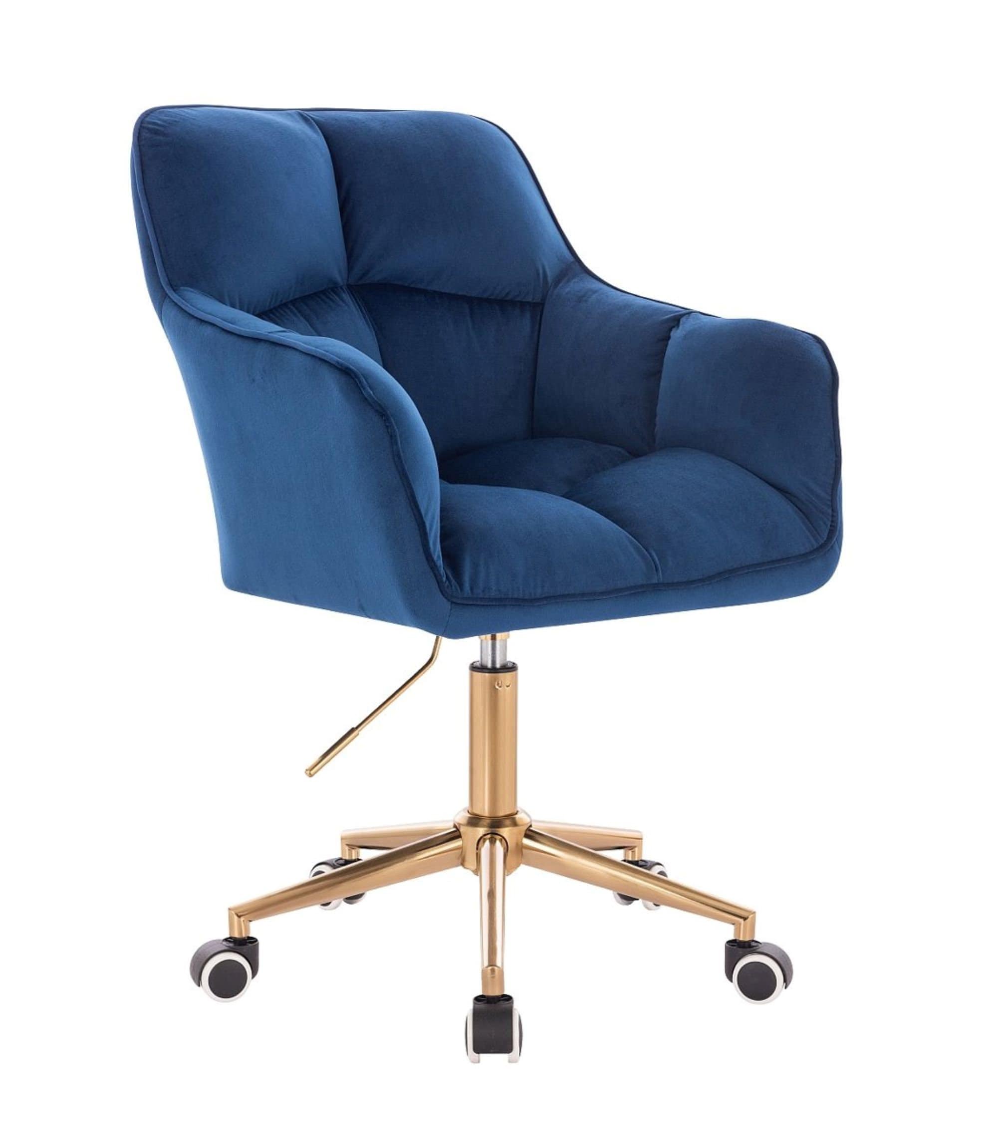 Designer Adjustable Swivel Office/desk Chair With GOLD Base in Velvet Grey/  Green/blue/pink 