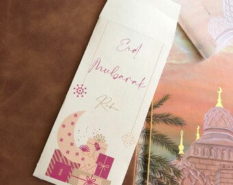 Eid Mubarak Personalised Money Envelopes Pack of 8 or 4