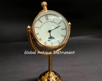 Brass Antique Desk Clock Table Top Decorative Vintage Clock For Wedding Gift, Birthday Gift And Christmas Gift.