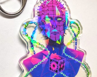 Pinhead Holographic Keychain Charm // Hellraiser // The Cenobite // Dead by Daylight // DBD