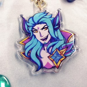 Glitter Acrylic Keychain Charm - Star Guardian Rakan // League of Legends