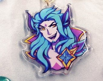 Glitter Acrylic Keychain Charm - Star Guardian Rakan // League of Legends