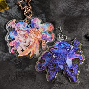 Celestia und Luna Glitter Schlüsselanhänger | MLP | Mein kleines Pony
