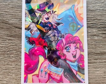 Boothill and Pinkie Pie Holographic Sticker | Honkai Star Rail | My Little Pony