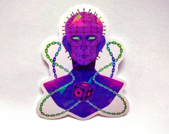 Pinhead Holographic Vinyl Sticker // Hellraiser // The Cenobite // Dead by Daylight // DBD