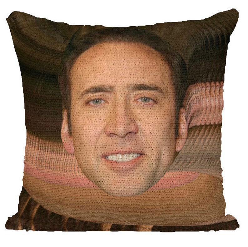 Nicolas Cage Sequin Pillow
 Nicolas Cage Sequin Pillow Nicolas Cage Pillow Sequin Pillow Etsy