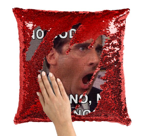 the office sequin pillow