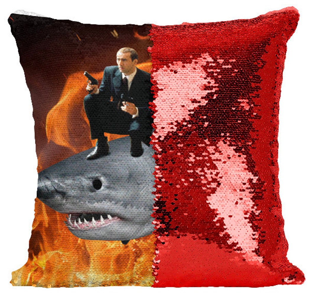 Nicolas Cage Sequin Pillow Nicolas Cage Pillow Nicolas Cage Etsy