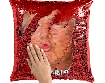funny reversible sequin pillow