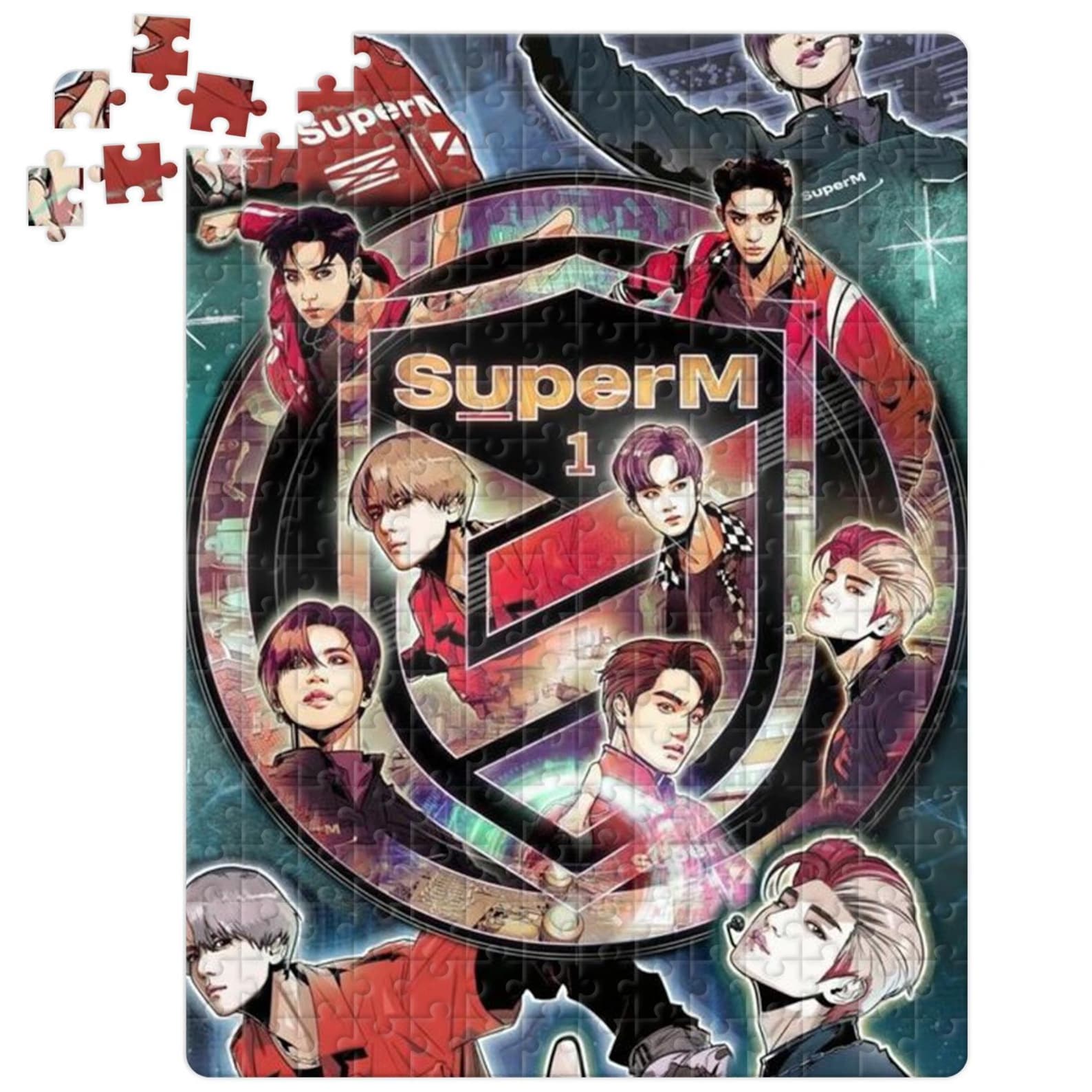 SuperM Puzzle Kpop Jigsaw Puzzle For Adults Kpop Fan Art Etsy