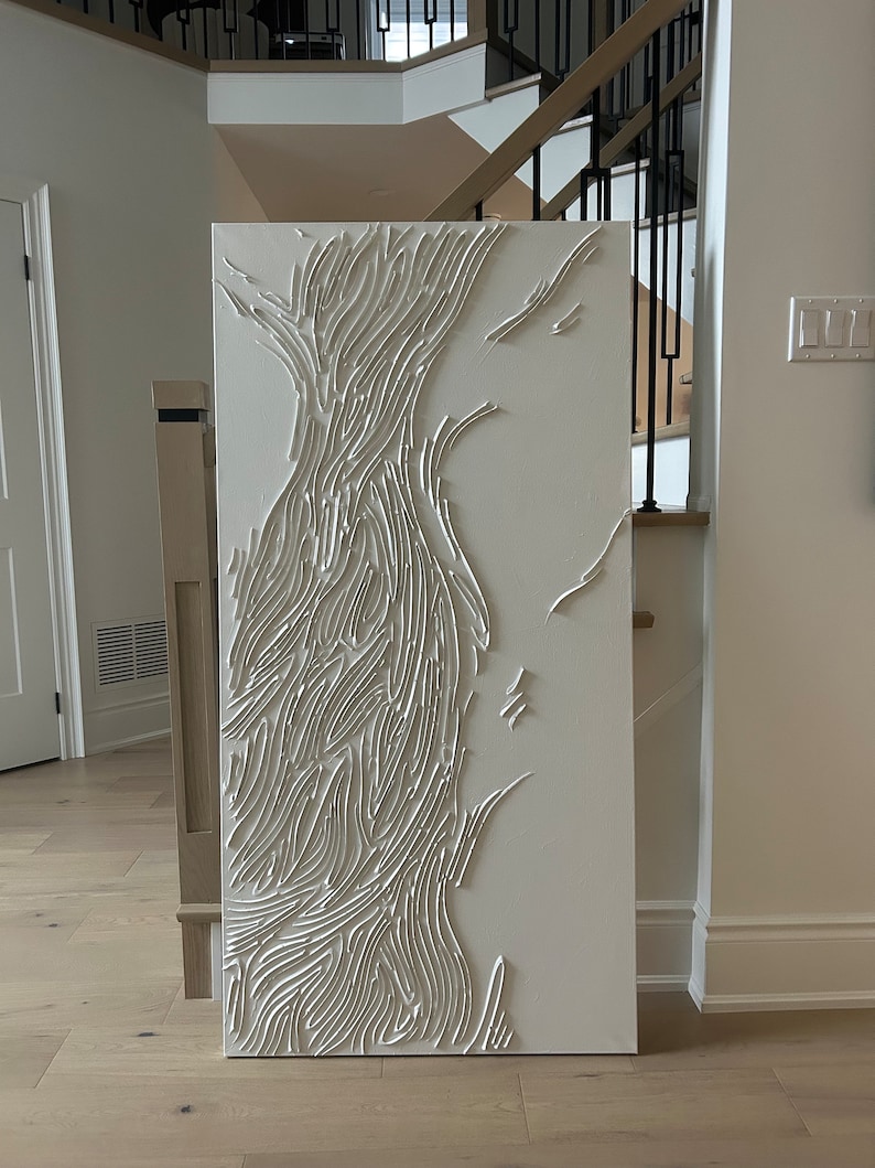 Textured Woman Portrait - Modern Minimalist Plaster Wall Art - 3D ...