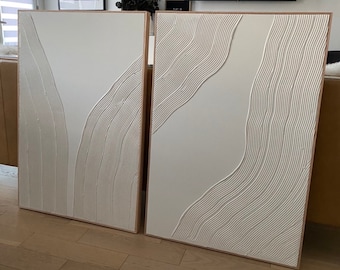 Textured minimalist canvas art | custom art | home decor | Minimalist home | Wall Art | contemporary spaces | Plaster art | Modern | 1 Piece