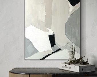 Textured Abstract Canvas Art | Minimalist Plaster Painting