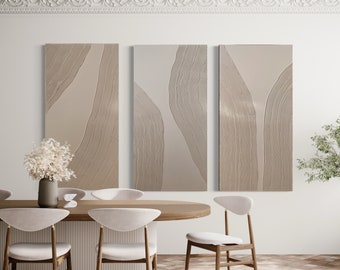 Textured Minimalist Canvas Art | Modern Plaster Wall Decor