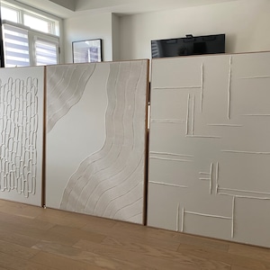 Textured minimalist canvas art | custom art | home decor | Minimalist home | Wall Art | contemporary spaces | Plaster art | Modern | 1 piece