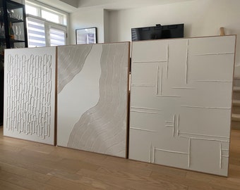 Textured minimalist canvas art | custom art | home decor | Minimalist home | Wall Art | contemporary spaces | Plaster art | Modern | 1 piece