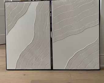 Textured minimalist canvas art | custom art | home decor | Minimalist home | Wall Art | contemporary spaces | Plaster art | Modern | 1 piece