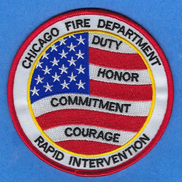 CHICAGO FIRE DEPARTMENT Rapid Intervention Team Patch ~ Duty-Honor-Commitment-Courage ~ L@@K