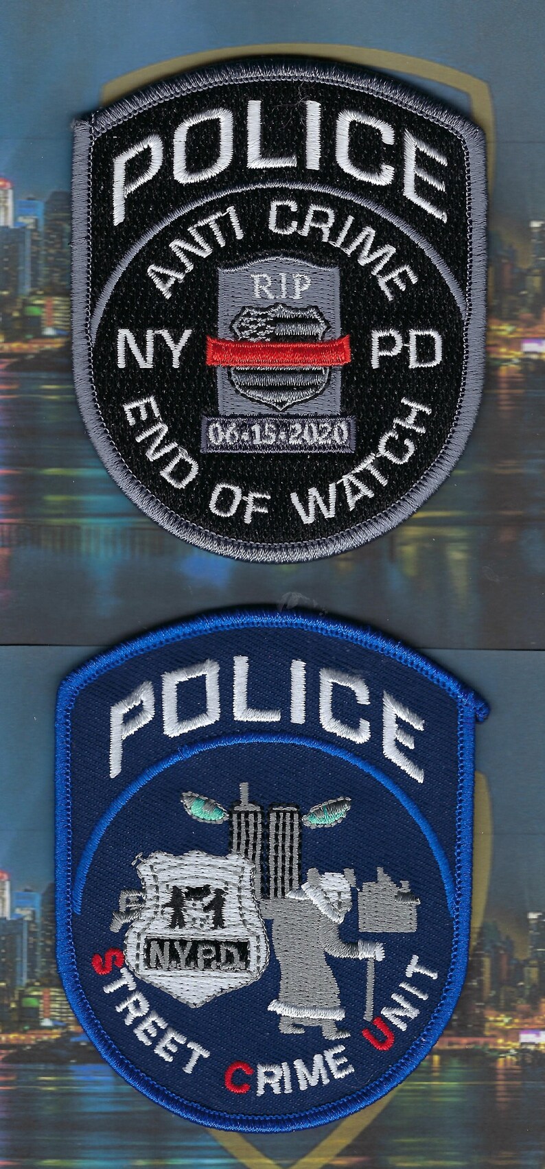 NEW York City Police Dept Street Crime Anti Crime EOW Patch Set NYPD