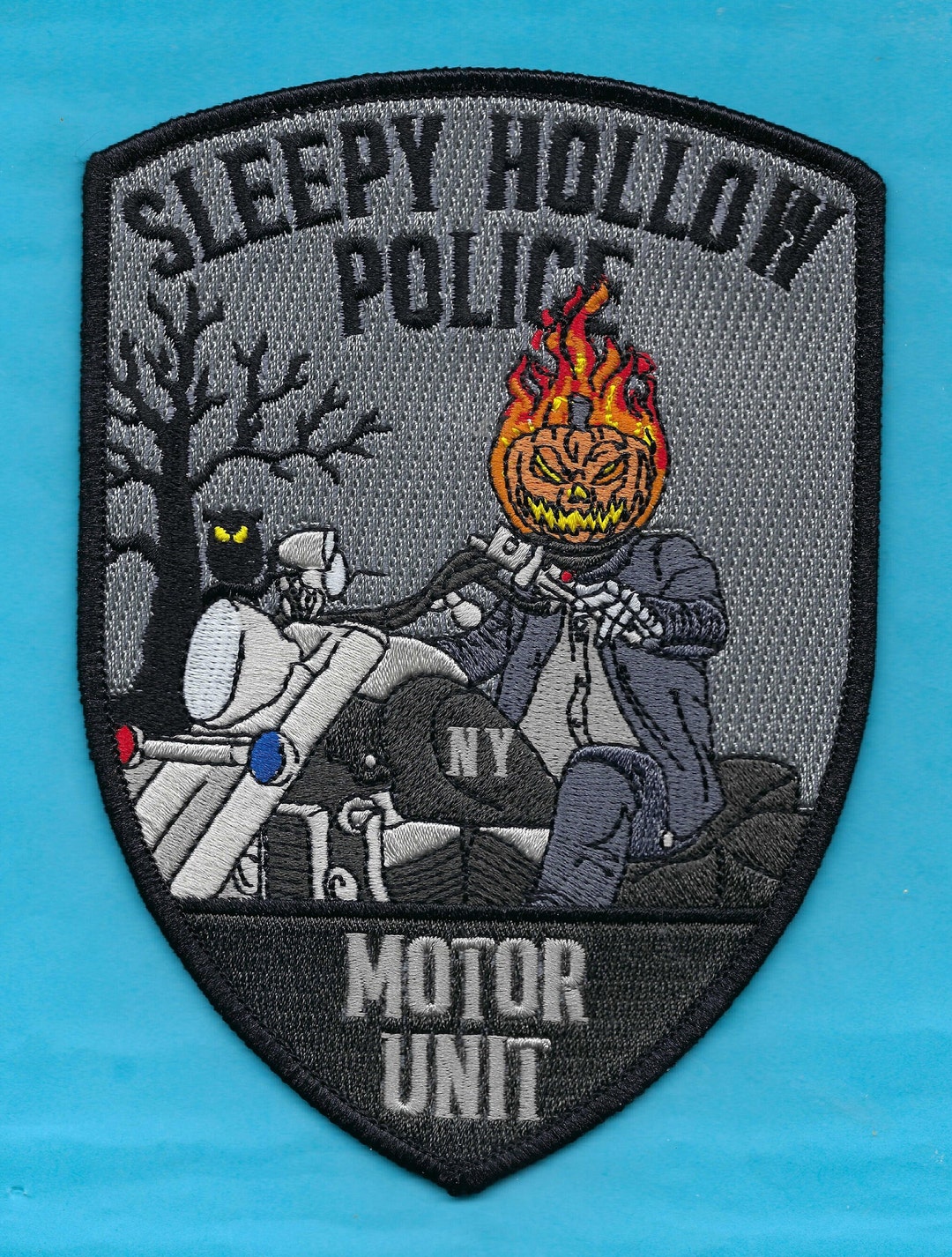 SLEEPY HOLLOW POLICE Department Motor Unit Embroidered Patch Ghost