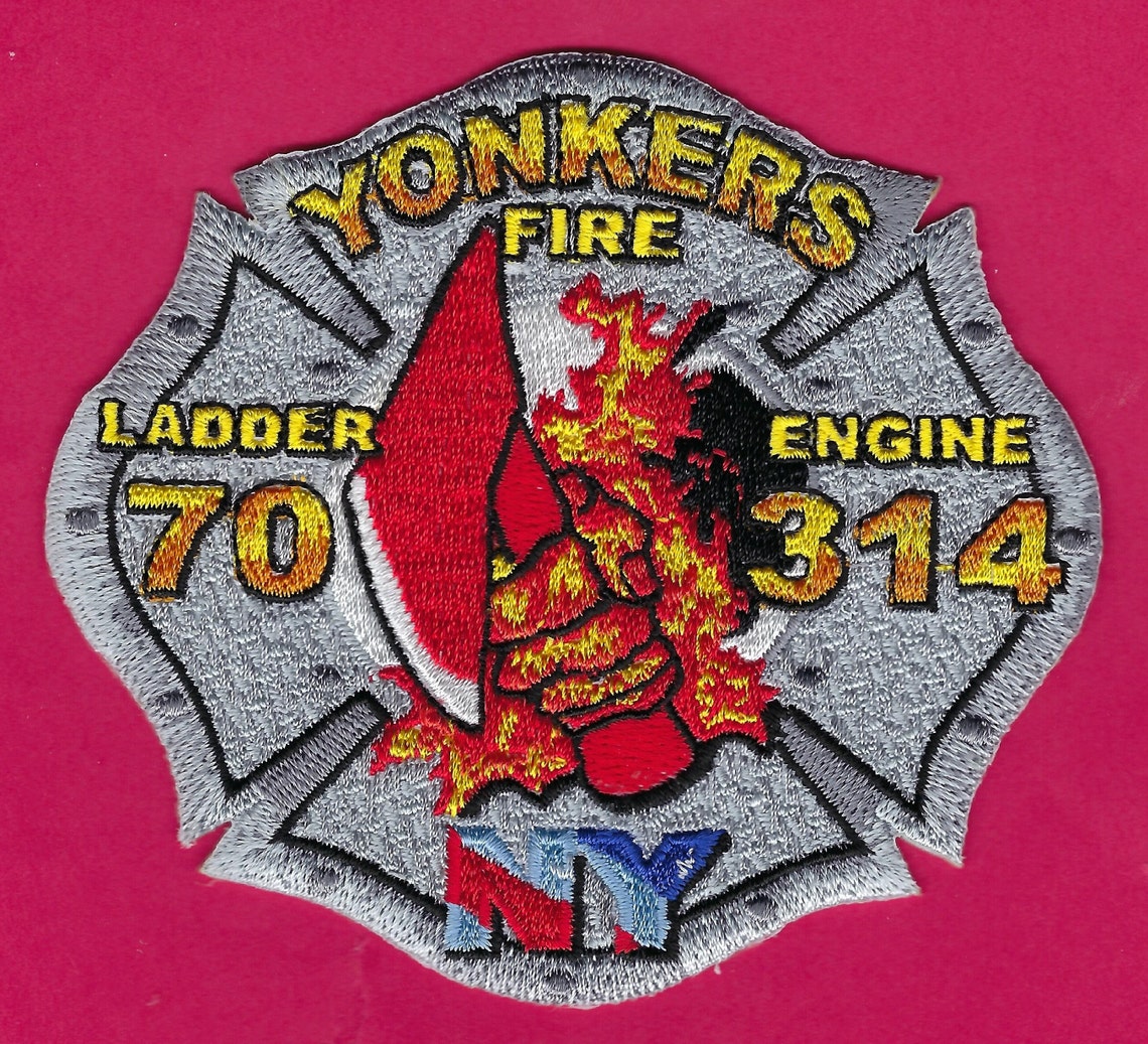 YONKERS FIRE DEPT Engine 314 Ladder 70 Embroidered Company Patch Very