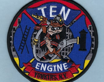 YONKERS FIRE DEPARTMENT Engine 310 Embroidered Company Patch A ~ New York ~ Westchester County ~ Tasmanian Devil ~ L@@K