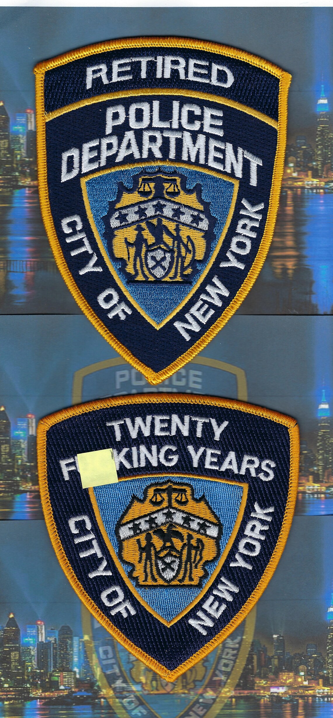 NYPD Retirement Patch Set Outstanding Gift for NYPD Retired Officers