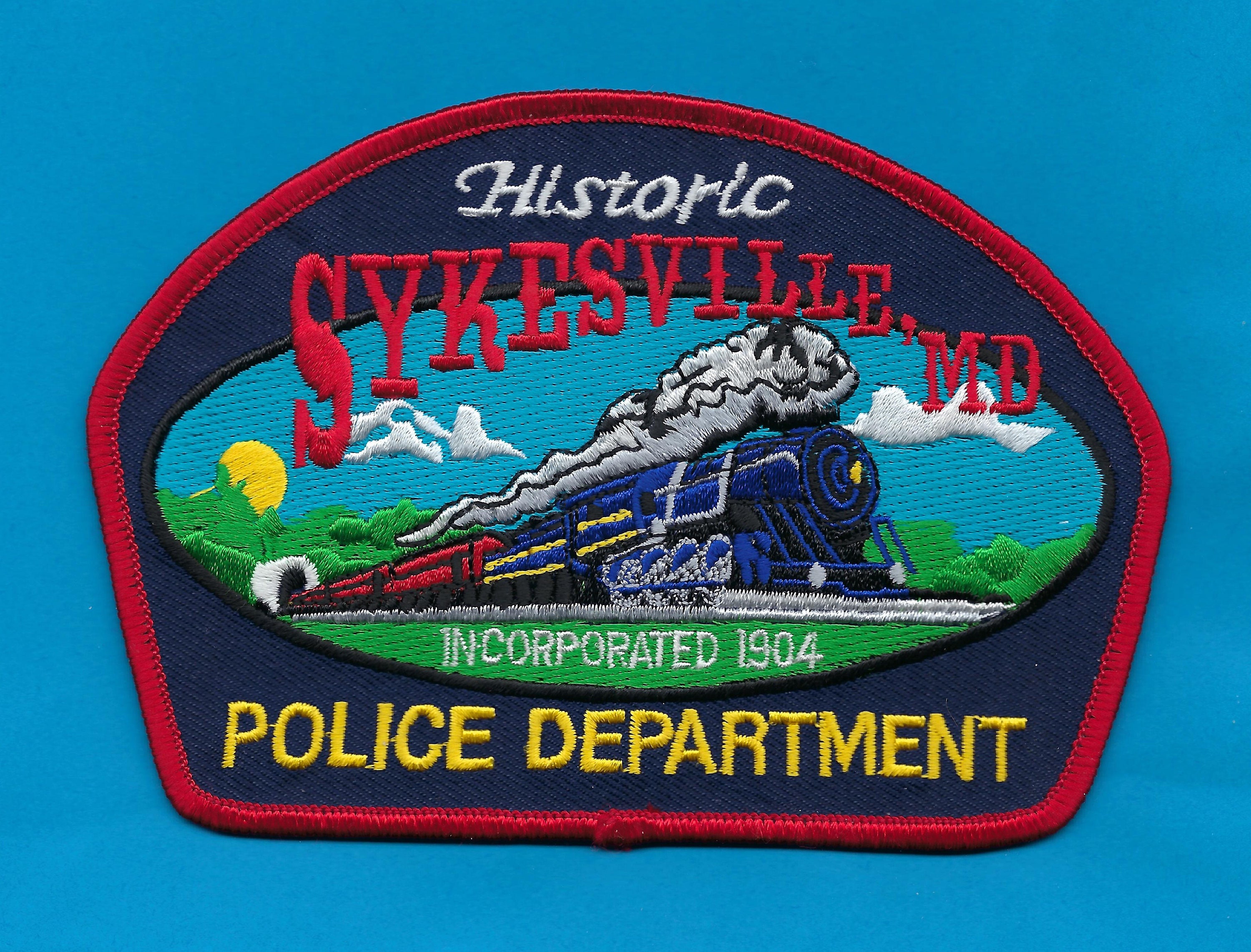 SYKESVILLE POLICE DEPARTMENT Patch Nice Artwork With Train Etsy