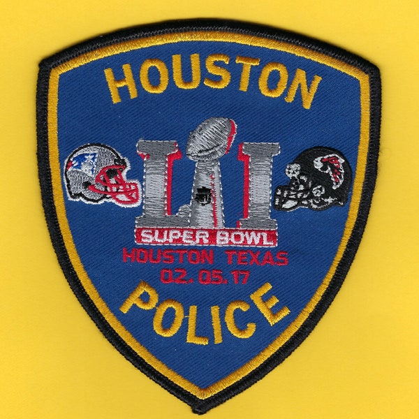 HOUSTON POLICE Department Super Bowl 51 Patch ~ NFL ~ New England Patriots vs. Atlanta Falcons