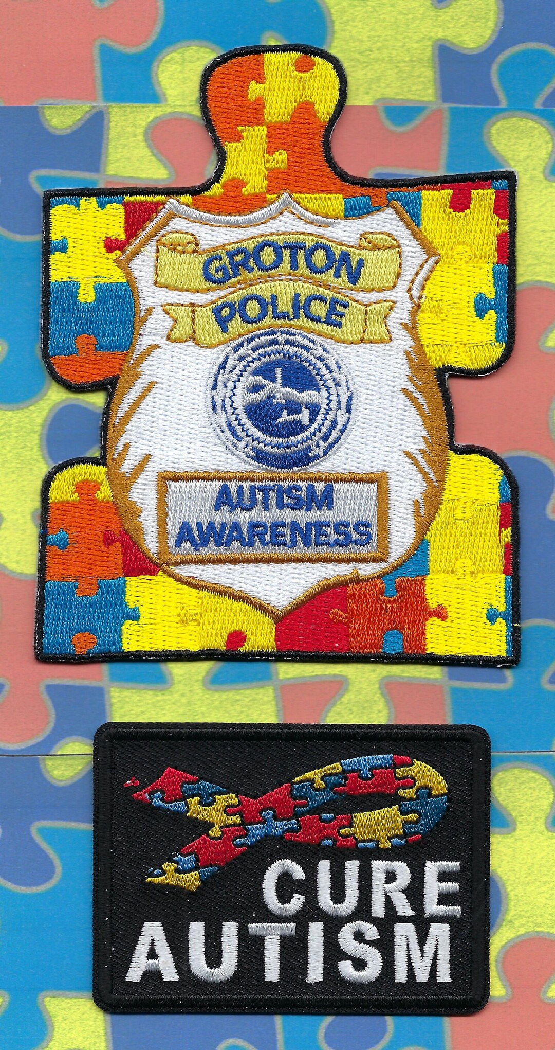 GROTON POLICE Department Autism Awareness Patch Set CONNECTICUT LK Etsy